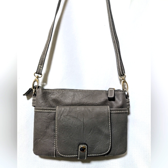 Rosetti Crossbody purse, Grey Silver hardware Anita Sling bag lightweight. - Picture 8 of 14